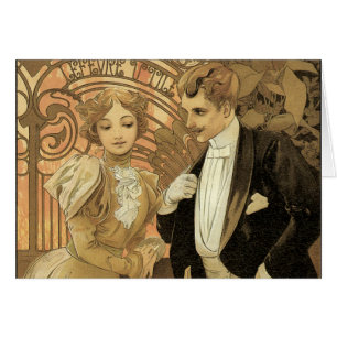 Vintage Art Nouveau Flirt Biscuits, Alphonse Mucha