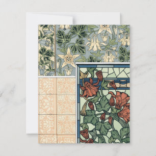 Vintage Art Nouveau, flores de aquilegia de Columb