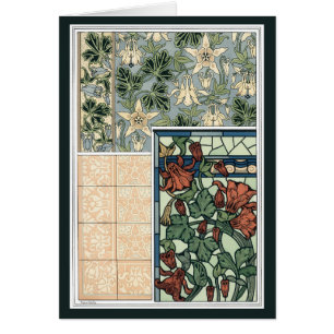 Vintage Art Nouveau, flores de aquilegia de Columb