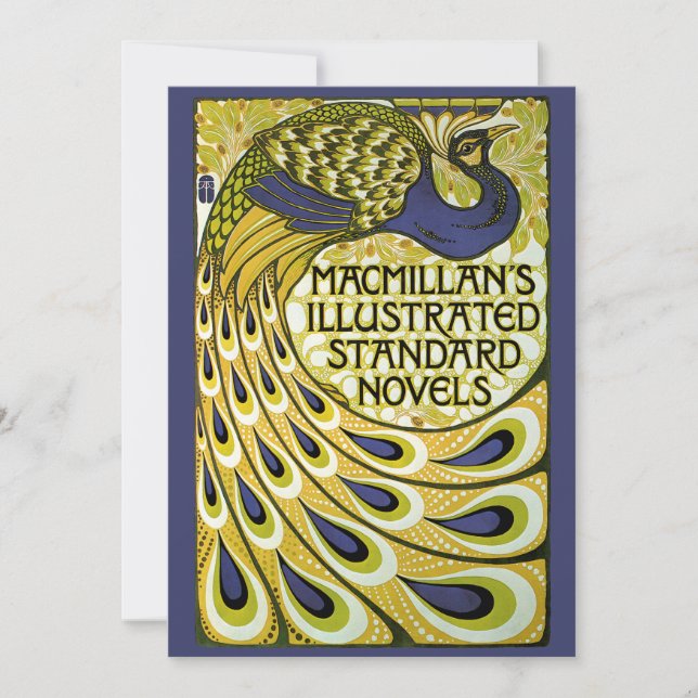 Vintage Art Nouveau, Peacock Feathers Invitación (Anverso)