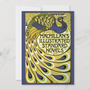 Vintage Art Nouveau, Peacock Feathers Invitación