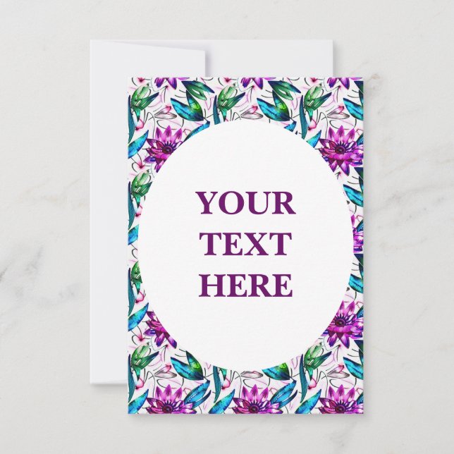 Vintage Art Nouveau Watercolour Invitación floral (Anverso)