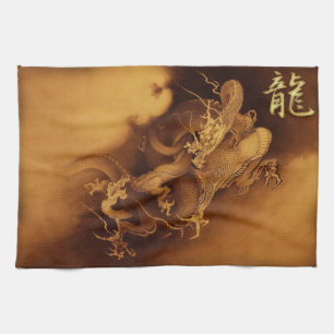 Vintage Asian Dragon Kitchen Toalla