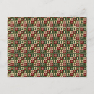 Vintage, aspecto acolchado de patchwork navidad rú