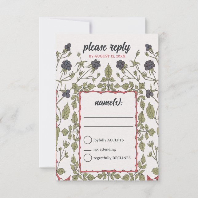 Vintage Autumn Blackberries RSVP (Anverso)