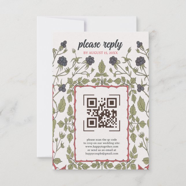Vintage Autumn Blackberries RSVP (Anverso)