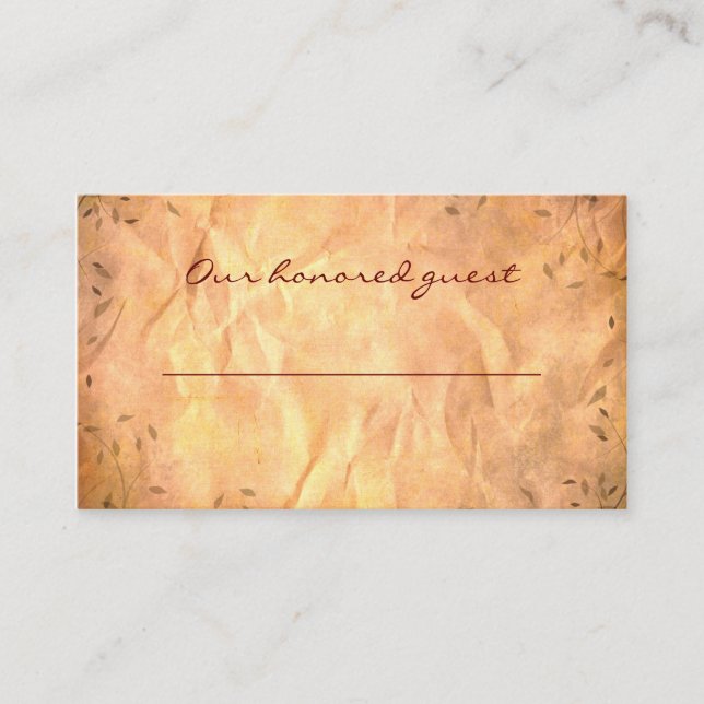 Vintage Autumn Tree Tarjeta de asiento / Favorito  (Anverso)