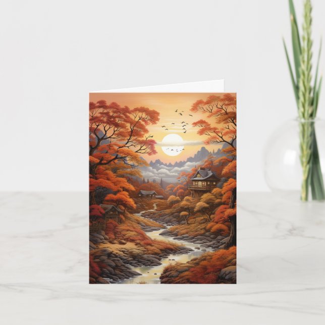 Vintage Autumn Woodland Creek Blank (Anverso)