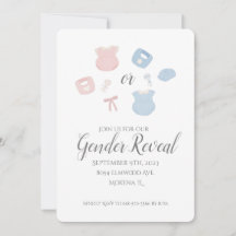 Vintage Baby Clothes Gender Revelan Invitación