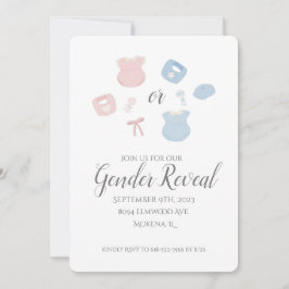 Vintage Baby Clothes Gender Revelan Invitación
