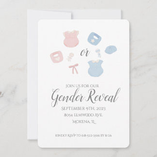 Vintage Baby Clothes Gender Revelan Invitación