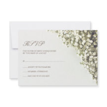 Vintage Baby's Breath Wedding RSVP