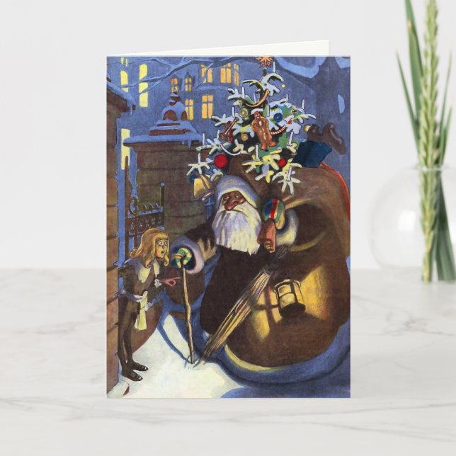 Vintage Bad Santa Navidad Card (Anverso)