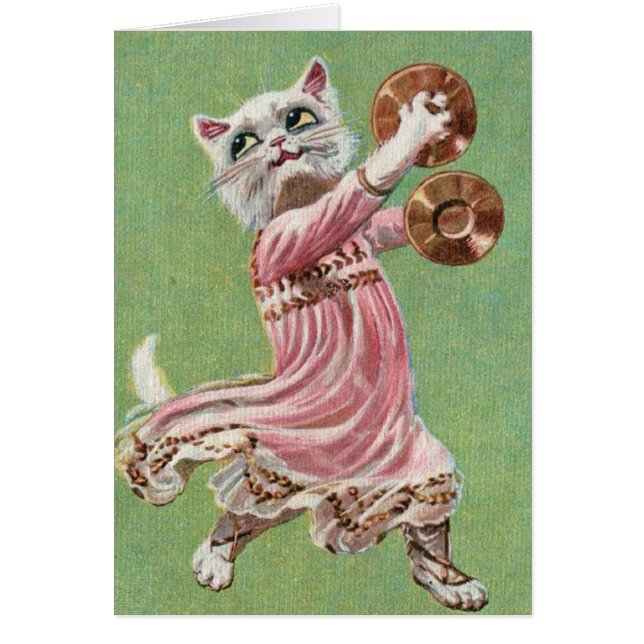 Vintage - bailarín del Harem del gato del gatito, (Frente)