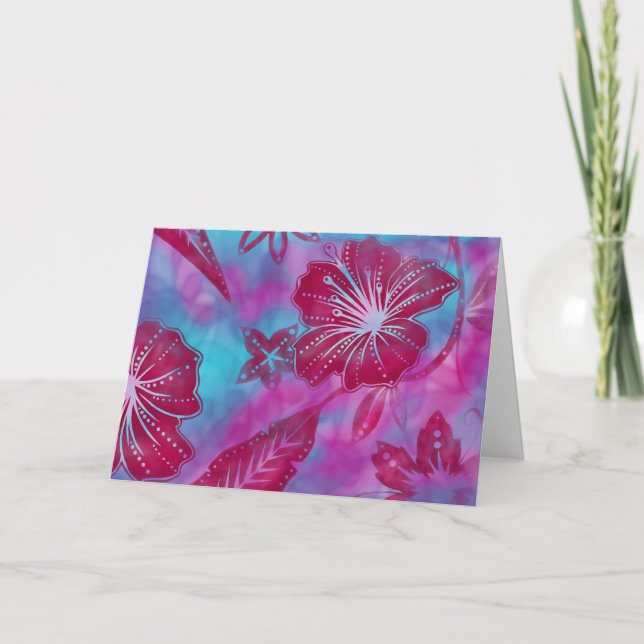 Vintage Balinese Batik Tarjeta de felicitación (Anverso)