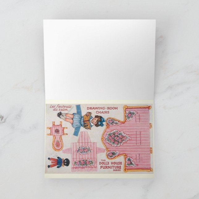 Vintage Ballerina papel muñeca tarjeta de arte (Interior)