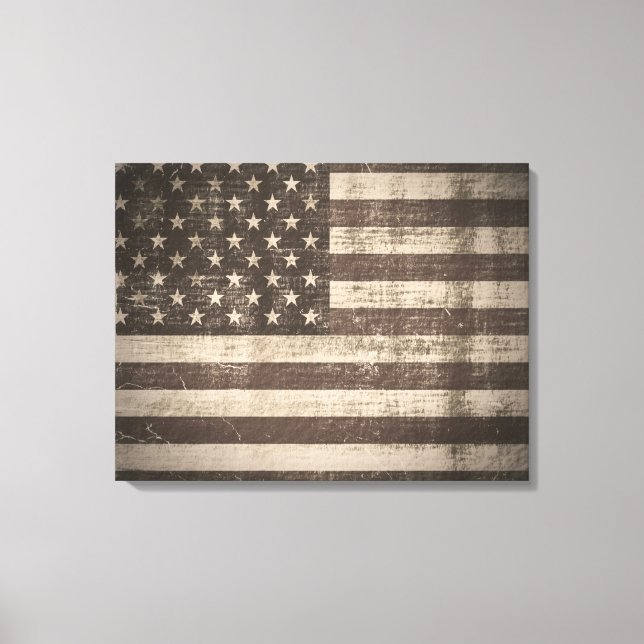 Vintage Bandera Americana Lienzo envuelto (Anverso)