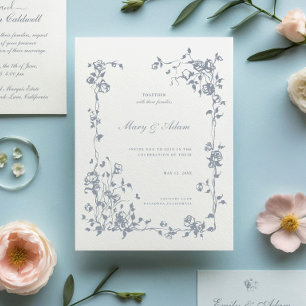 Vintage Baroque Elegante Flores Invitación a la Bo