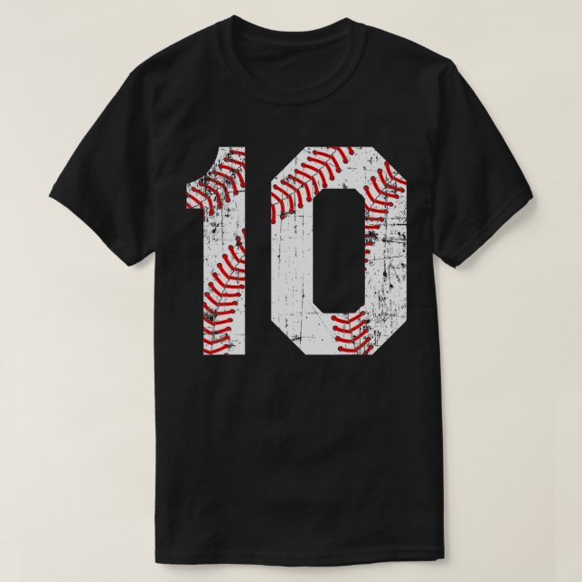 Vintage Baseball 10 Jersey Number (Diseño del anverso)