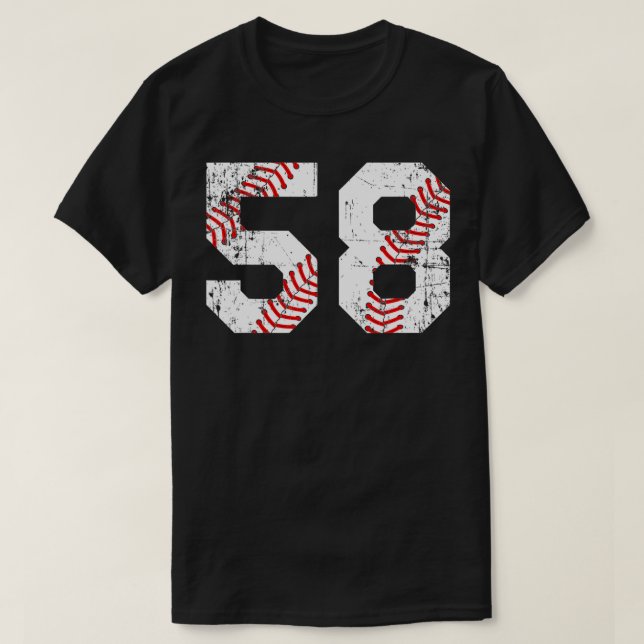 Vintage Baseball 58 Jersey Number (Diseño del anverso)
