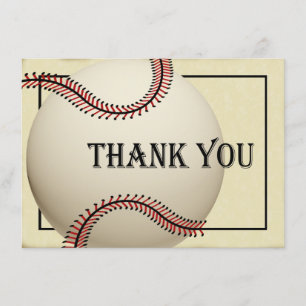 Vintage Baseball Gracias Tarjeta Flat