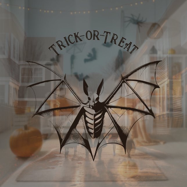 Vintage Bat Halloween Party Window Pegatina (Subido por el creador)