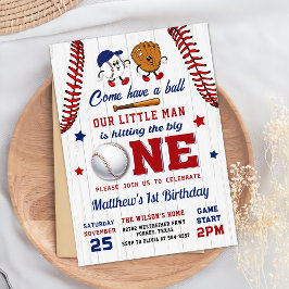 Vintage Batter Up Baseball Invitación de cumpleaño