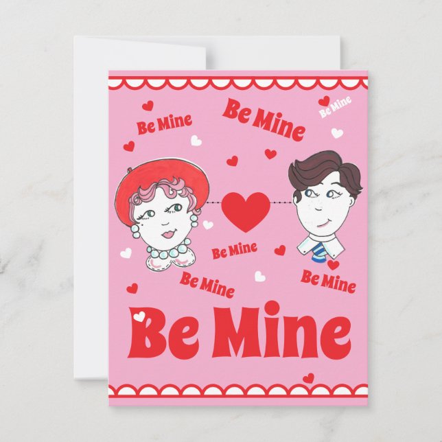 Vintage Be Mine Valentines Flat Card (Anverso)
