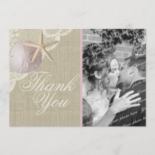 Vintage Beach Photo Gracias Tarjeta Flat