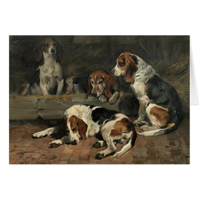 Vintage - beagles de la caza, (Anverso (Horizontal))