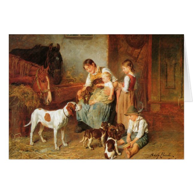 Vintage - bebé de la reunión de los perritos, (Anverso (Horizontal))