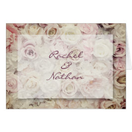 Vintage Bed of Rosas Boda Gracias Notas