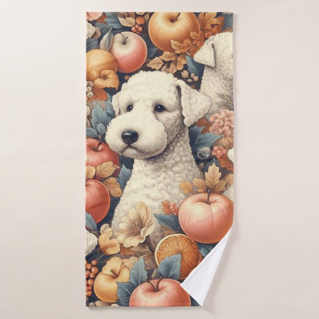 Vintage Bedlington Terrier Seamless (Toalla de baño)