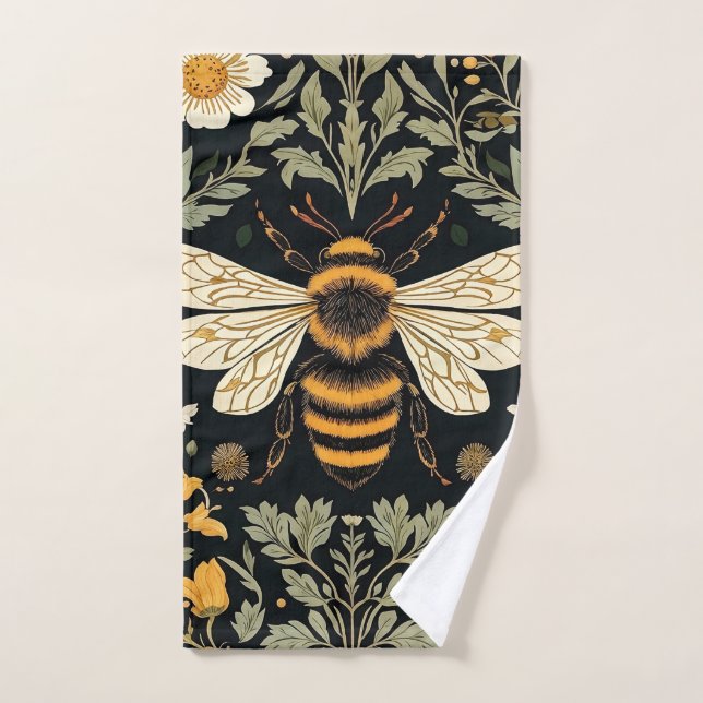 Vintage Bee Garden (Toalla de mano)