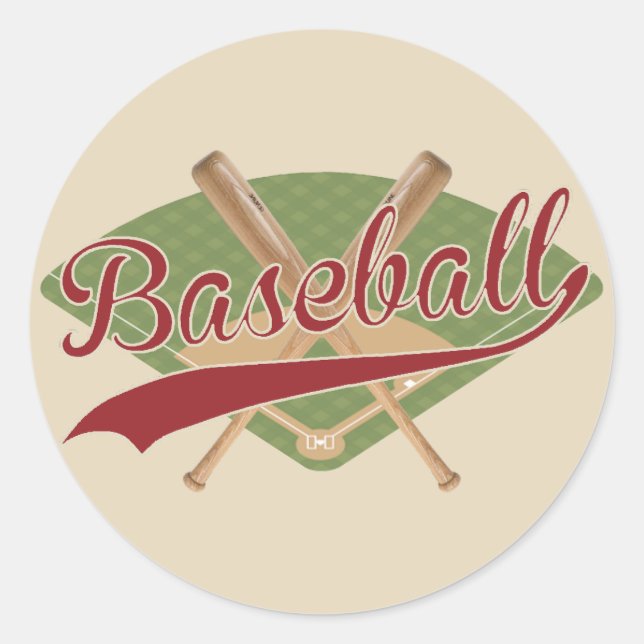 Vintage Béisbol Pegatina (Anverso)
