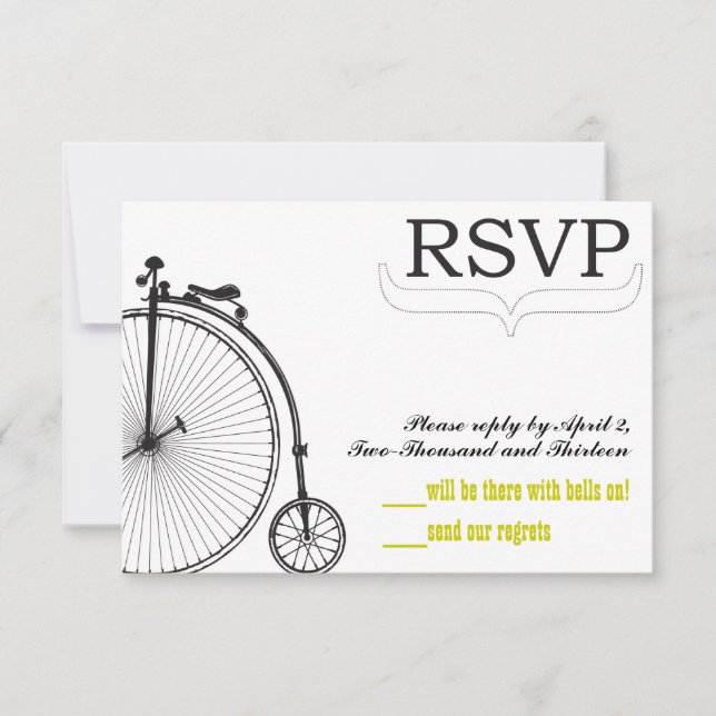 Vintage Bicycle Love RSVP (Anverso)