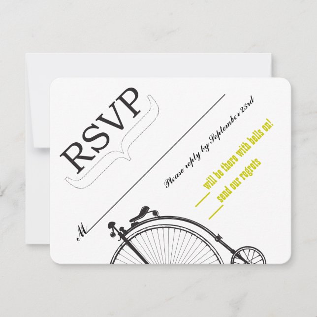 Vintage Bicycle Love RSVP (Anverso)