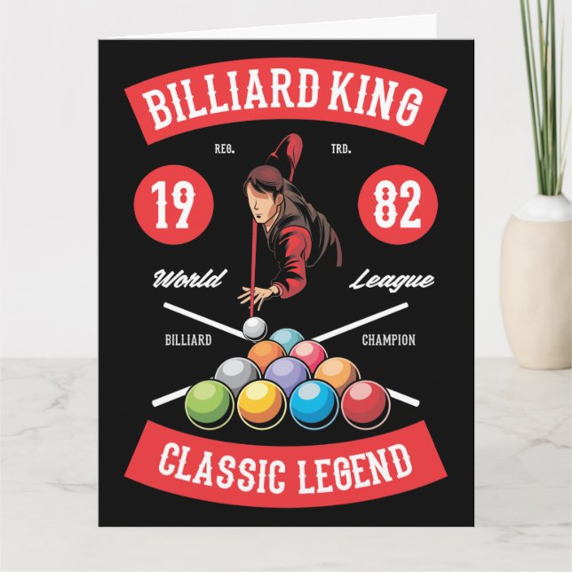Vintage Billiard Mancave Tarjeta de felicitación (Anverso)