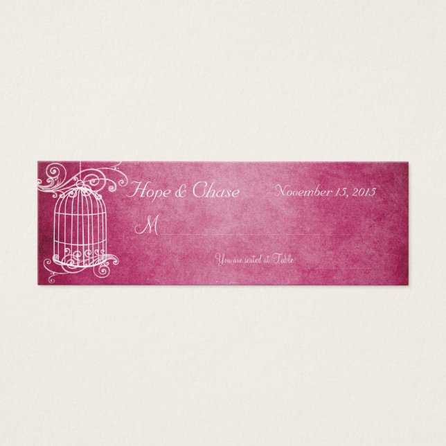 Vintage Bird Cage Honeysucke Place Cards (Frente)