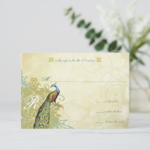 Vintage Birds Lagoon Endive Aged Damask RSVP