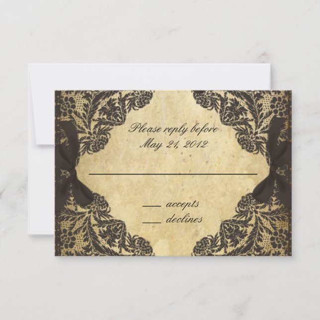 Vintage Black and Cream Lace - RSVP (Anverso)