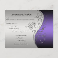 Vintage Black and Silver Floral RSVP