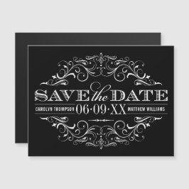 Vintage Black and White Flourier Guardar la fecha