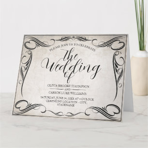Vintage Black Art Deco Boda Invitación