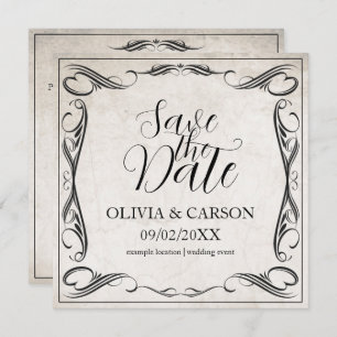 Vintage Black Art Deco Wedding Save the Date