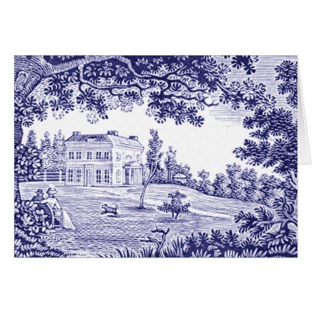 Vintage Blue Toile (Anverso (Horizontal))