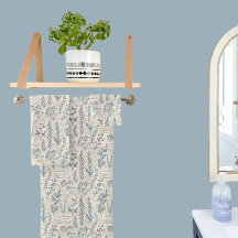 Vintage Blue Wildflower French Toile Pattern