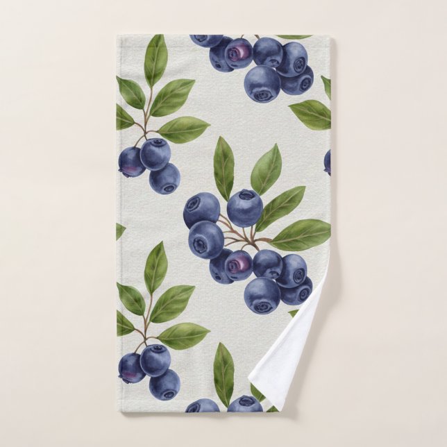 Vintage Blueberry Botanless Seamless (Toalla de mano)