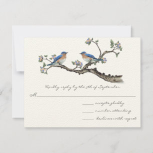 Vintage Bluebirds Wedding RSVP