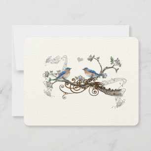 Vintage Bluebirds Wedding RSVP